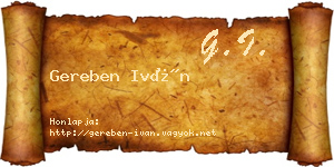 Gereben Iván névjegykártya