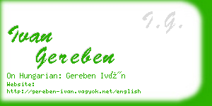 ivan gereben business card